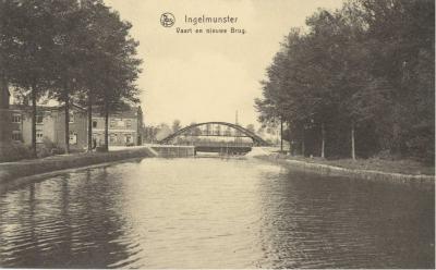 Zicht op de centrumbrug, Ingelmunster, ca 1910