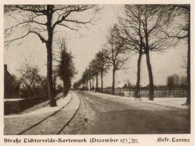 Straat Lichtervelde-Kortemark, december 1917, Lichtervelde