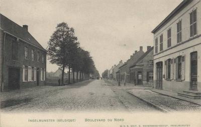 Zicht op de Bruggestraat, Ingelmunster, ca 1910
