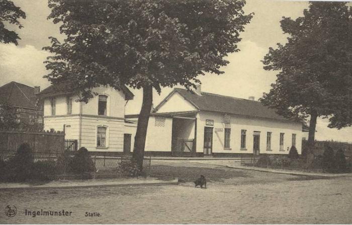Zicht op station, Ingelmunster, ca 1910