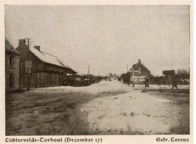 Straat Lichtervelde-Torhout, december 1917