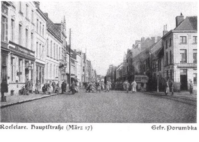 Centrum Roeselare, maart 1917