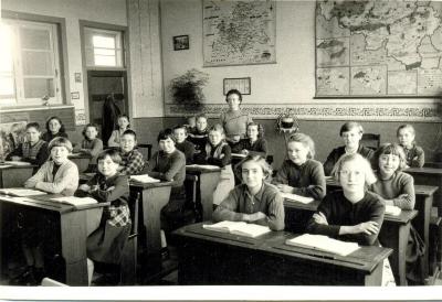 Schoolfoto 8ste leerjaar, 1958