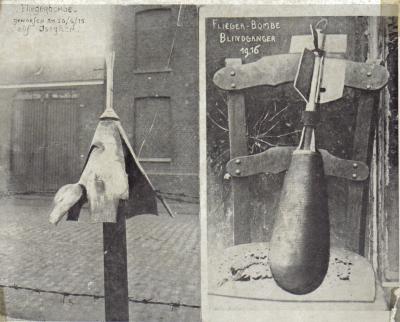 Vliegende bom op Izegem geworpen op 20 juni 1915, blindganger uit 1916