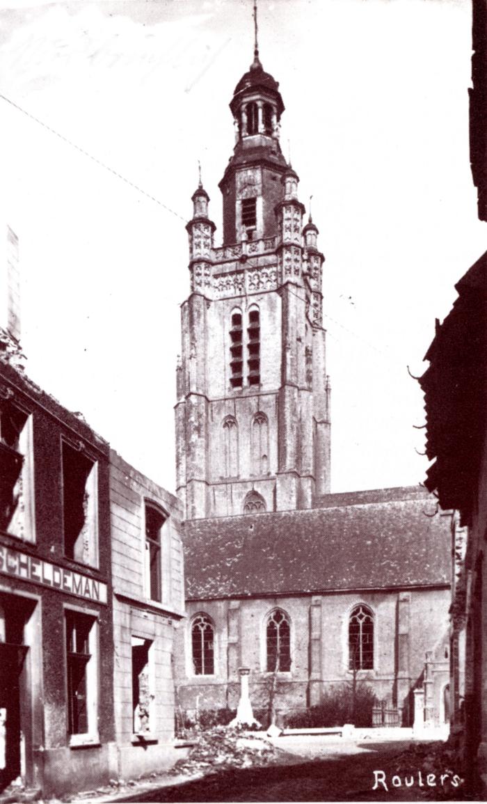 Sint-Michielskerk gezien vanaf de Ververijstraat, Roeselare