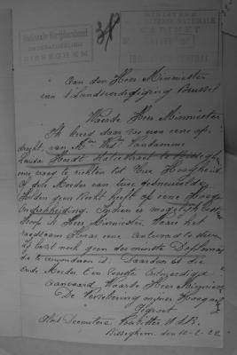 Dossier Vandamme: brief Nationale Strijdersbond aan Minister van Landsverdediging, 11 februari 1922