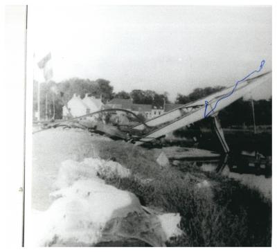 spoorwegbrug Ingelmunster - Tielt huizen Waterstraat mei 1940