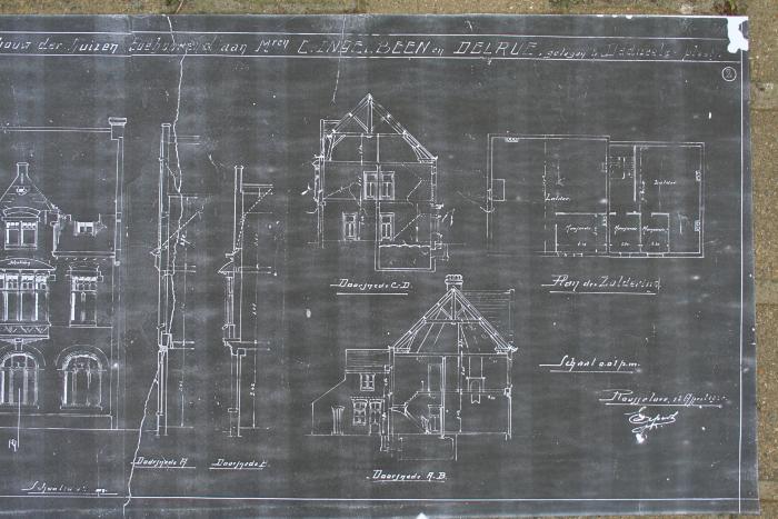 Plannen heropbouw huis C. Ingelbeen en Delrue, Dadizele