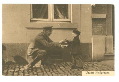 Propaganda Duitse soldaten met kinderen
