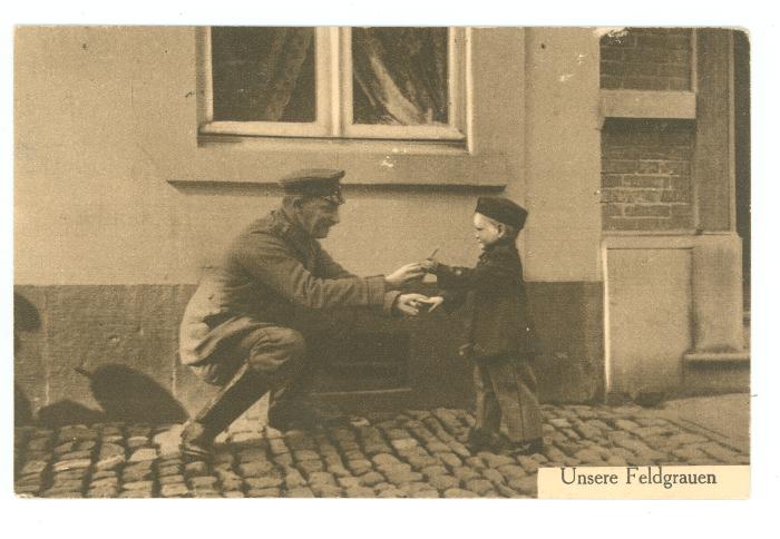 Propaganda Duitse soldaten met kinderen