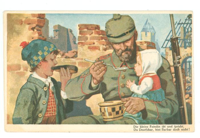 Propaganda Duitse soldaten met kinderen