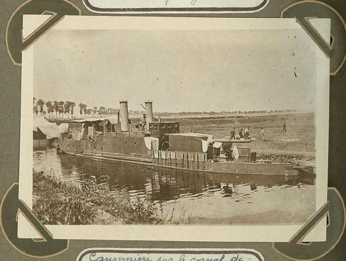 Kanonneerboot op kanaal naar Duinkerke, 20 september 1915