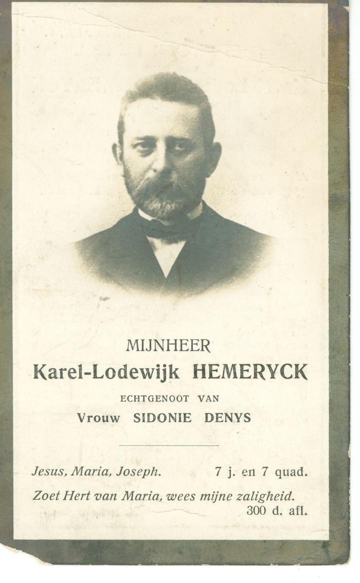 Doodsprentje Karel-Lodewijk Hemeryck