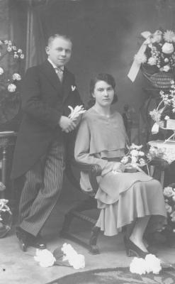 Huwelijksfoto Maurice Huysentruyt en Marie Kesbeeck