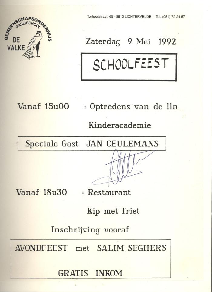 Schoolfeest, Lichtervelde, 9 mei 1992