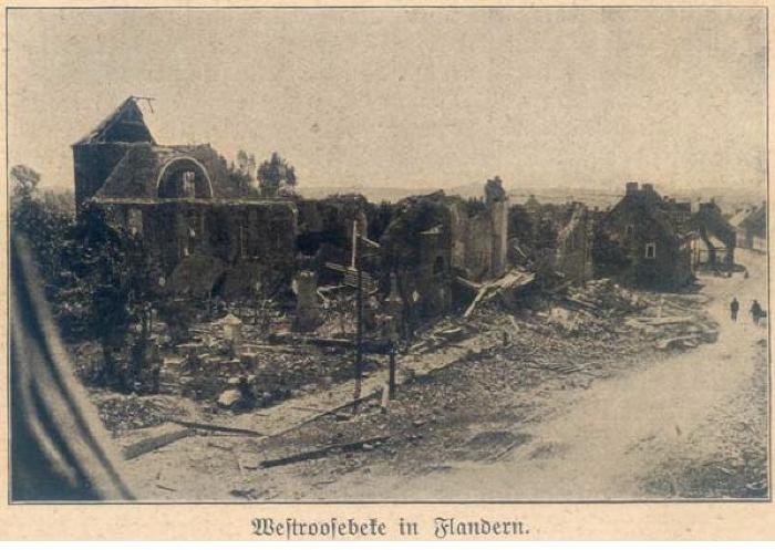 Westrozebeke in puin, 1917