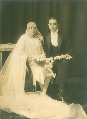 Huwelijksfoto Alouïs Decraene en Esther Verhelst