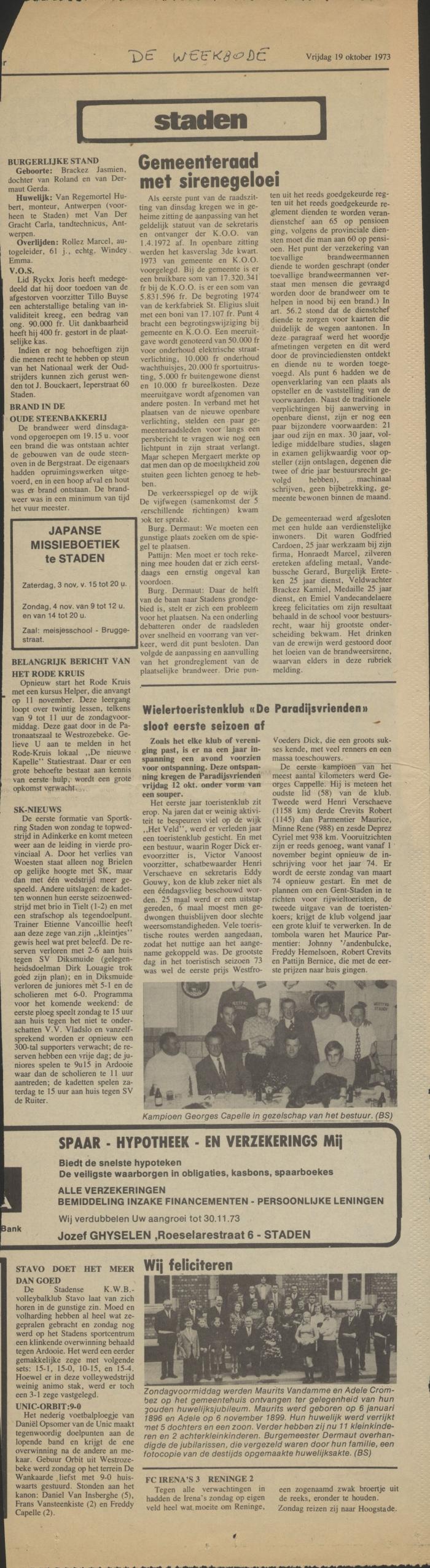 De Weekbode, 19 oktober 1973