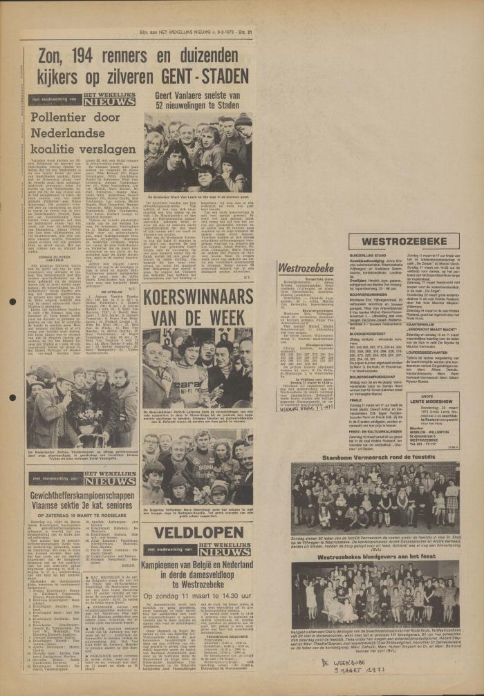 Het Wekelijks Nieuws, 9 maart 1973
De Weekbode, 9 maart 1973