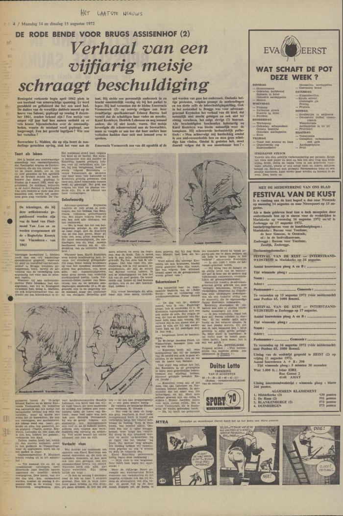 Het Laatste Nieuws, 14-15 augustus 1972