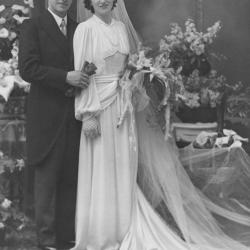 Huwelijksfoto Georges Vandenbroucke en Julienne Steen, 1947