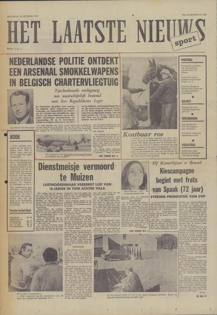 Het Laatste Nieuws, 18 oktober 1971