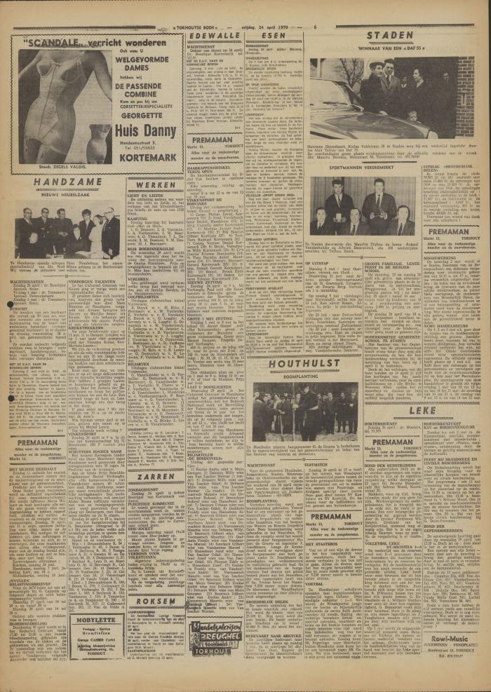 Torhoutse Bode, 24 april 1970