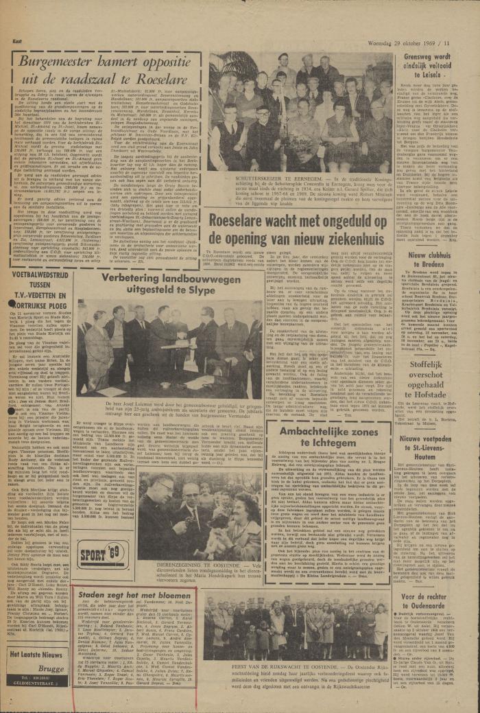 Krantenartikels, 29 oktober 1969