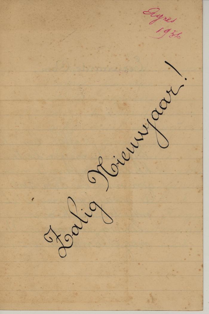 Nieuwjaarsbrief van Agnes Hoornaert, Hooglede, 1 januari 1936
