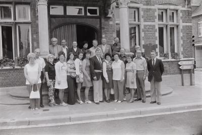 Amerikanen worden ontvangen op gemeentehuis, Moorslede juni 1973