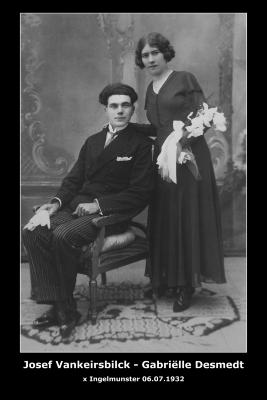 Vankeirsbilck Josef Marcel en Desmedt Gabriëlle Maria Augusta Juliana, Ingelmunster, 1932
