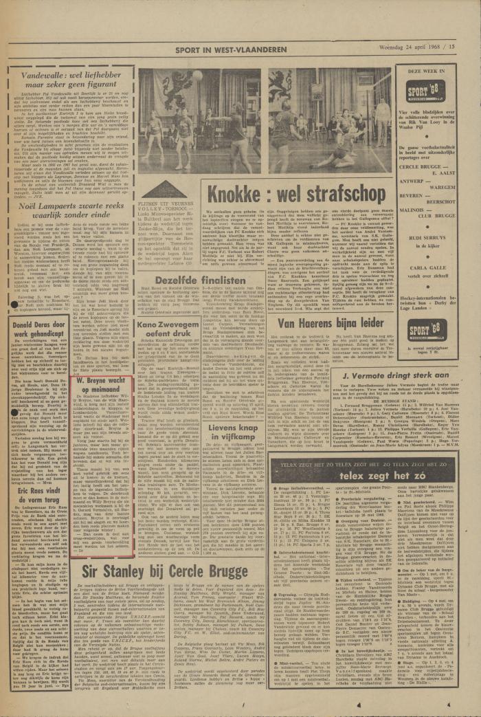 Krantenartikels, 24 april 1968