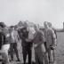 Spelers bij voetbalploeg The Rangers op veld Waterdam, Moorslede 1971