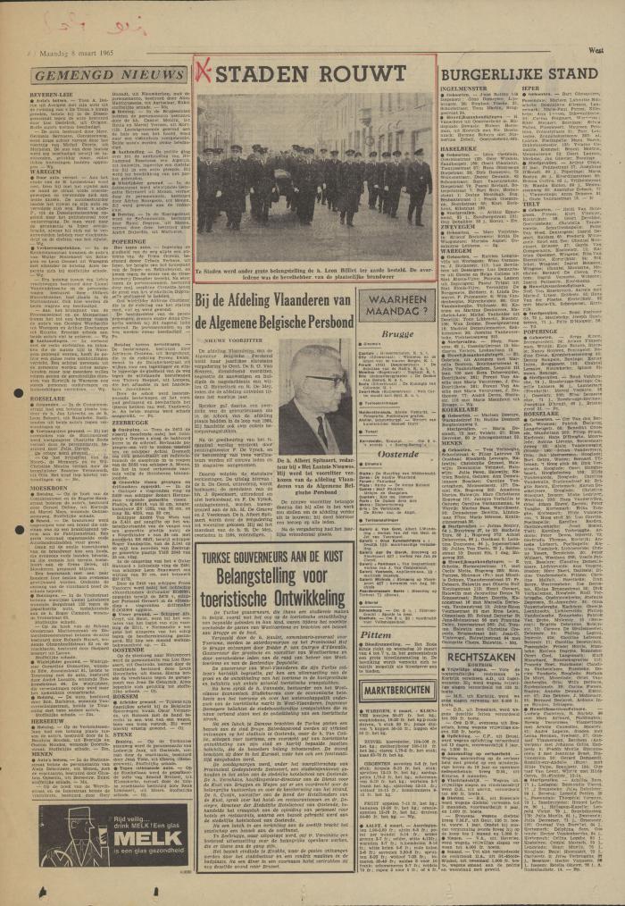Krantenartikels, 8 maart 1965
