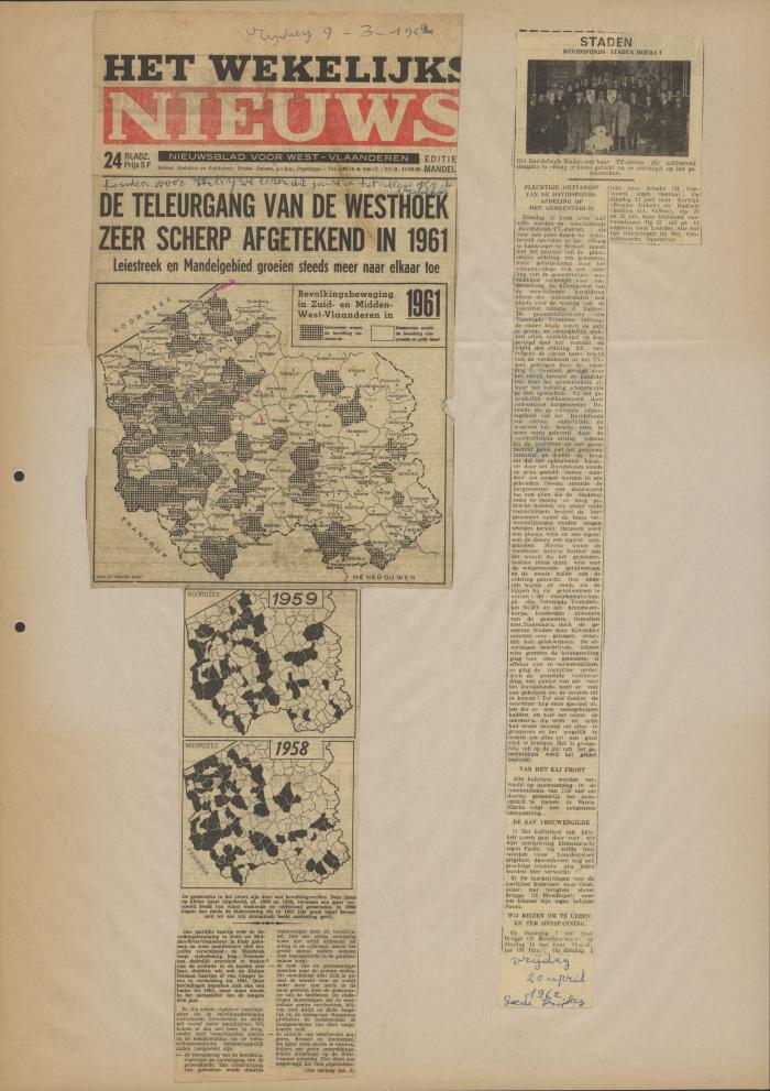Het Wekelijks Nieuws, 9 maart 1962
Krantenartikel, 20 april 1962