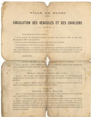 Verkeersreglement Niort, 1913
