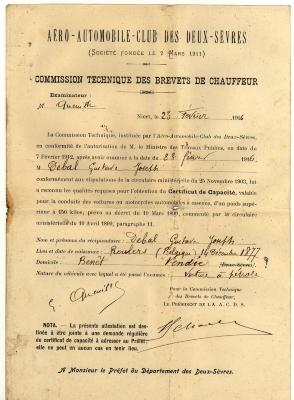 Rijbewijs voor autorvoertuigen, 1916