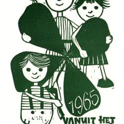 Beeldzijde nieuwjaarskaart, klaverblad zonder luis, 1965