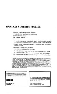 Prijzen sponsors voor publiek, batjesprinsesverkiezing, Roeselare, 1974