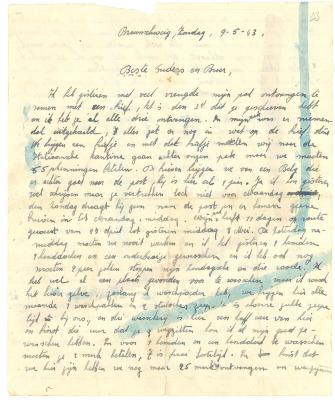 Brief van Gaston Vallaey aan ouders, Braunschweig 9 mei 1943