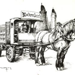 Pentekening Rodenbach door paardenkracht thuisgebracht, Roeselare