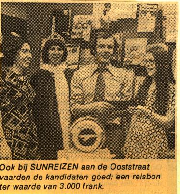 Prijs geschonken door Sunreizen voor batjesverkiezing 1974