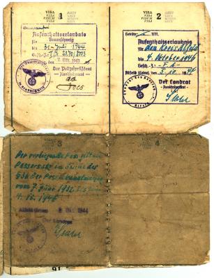 Duitse verblijfsvergunningen voor Gaston Vallaey, 1944