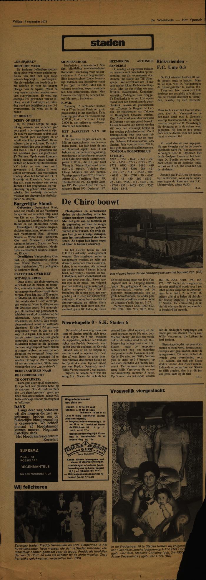 De Weekbode, 14 september 1973