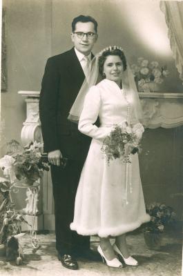 Huwelijksfoto Cécilia Lannoo, Roeselare, 1956