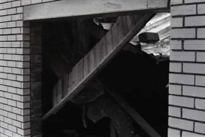 Beschadigde sporthal, Moorslede 1976
