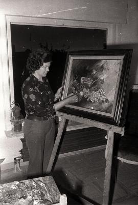 Schilderes legt laatste hand aan stilleven, Moorslede 1976