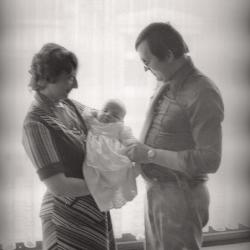 Jerry en Christina Steelandt poseren, Moorslede 1976