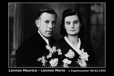 Huwelijk Mauritius Germaan Lannoo - Maria Martha Lannoo, Ingelmunster, 1945