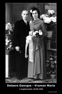 Delaere Georges André en Vroman Maria Margaretha, Ingelmunster, 1948
